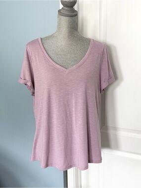 White House Black Market Lilac Women’s T-Shirt Top, sz XL